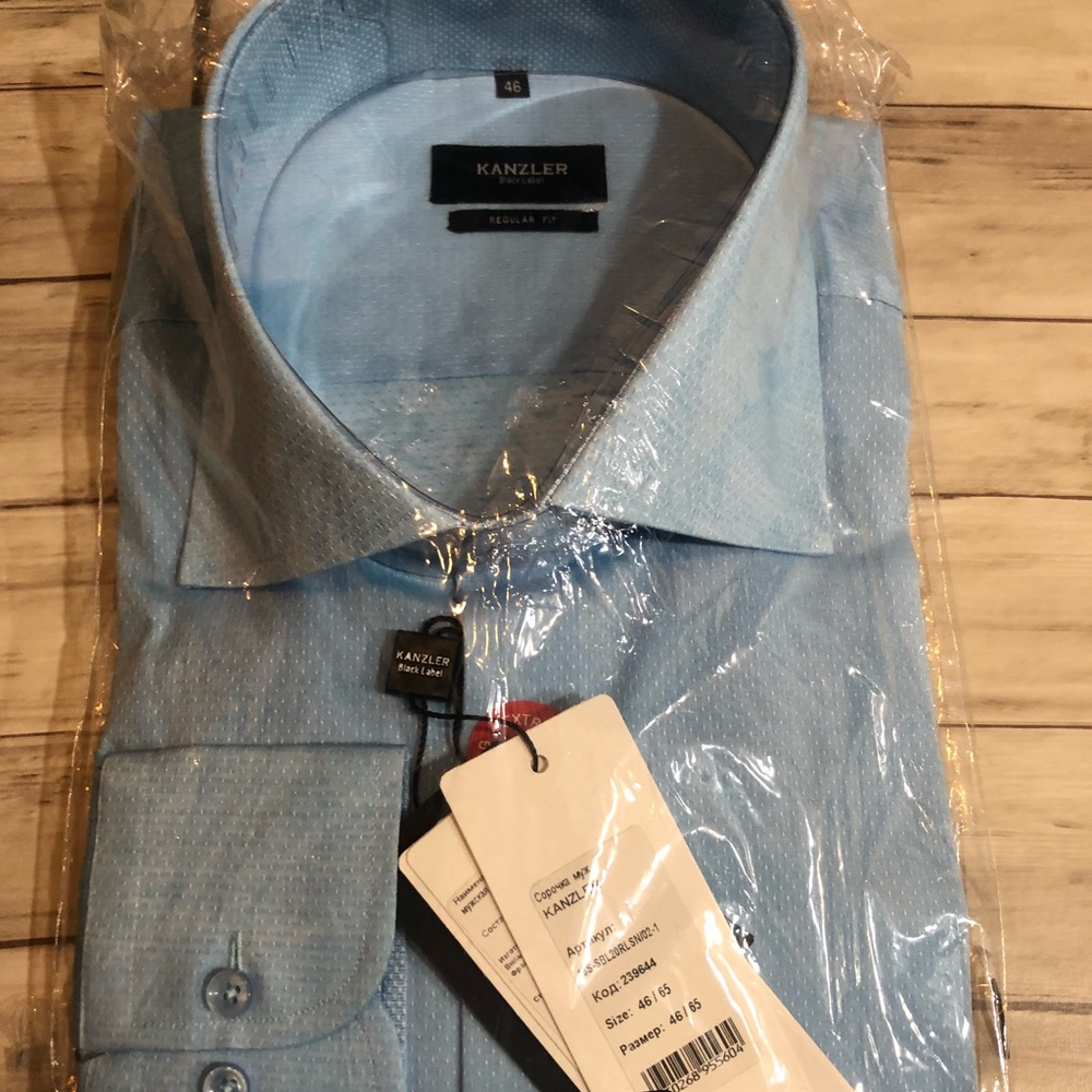 Kanzler Polka Dot Sky Blue Shirt 2XL New